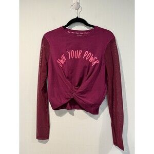 NEW Fila Crop Top Large Own Your Power Mesh Stretch Active Gym Yoga Travel